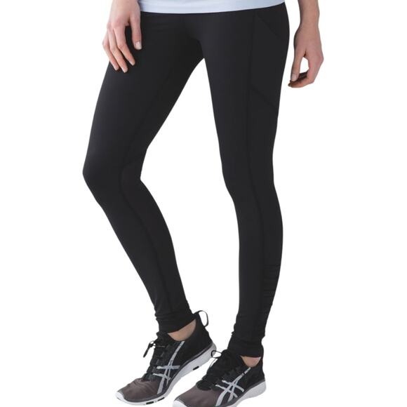 Lululemon Speed Tight IV 30" Pockets Ruched Luxtreme Medium Rise Black 10 - Picture 1 of 7